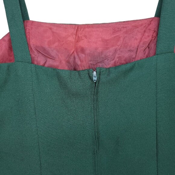 Vintage Alex Evenings Classic Dress Sleeveless Maxi Size 10 Green Polyester - Picture 14 of 15